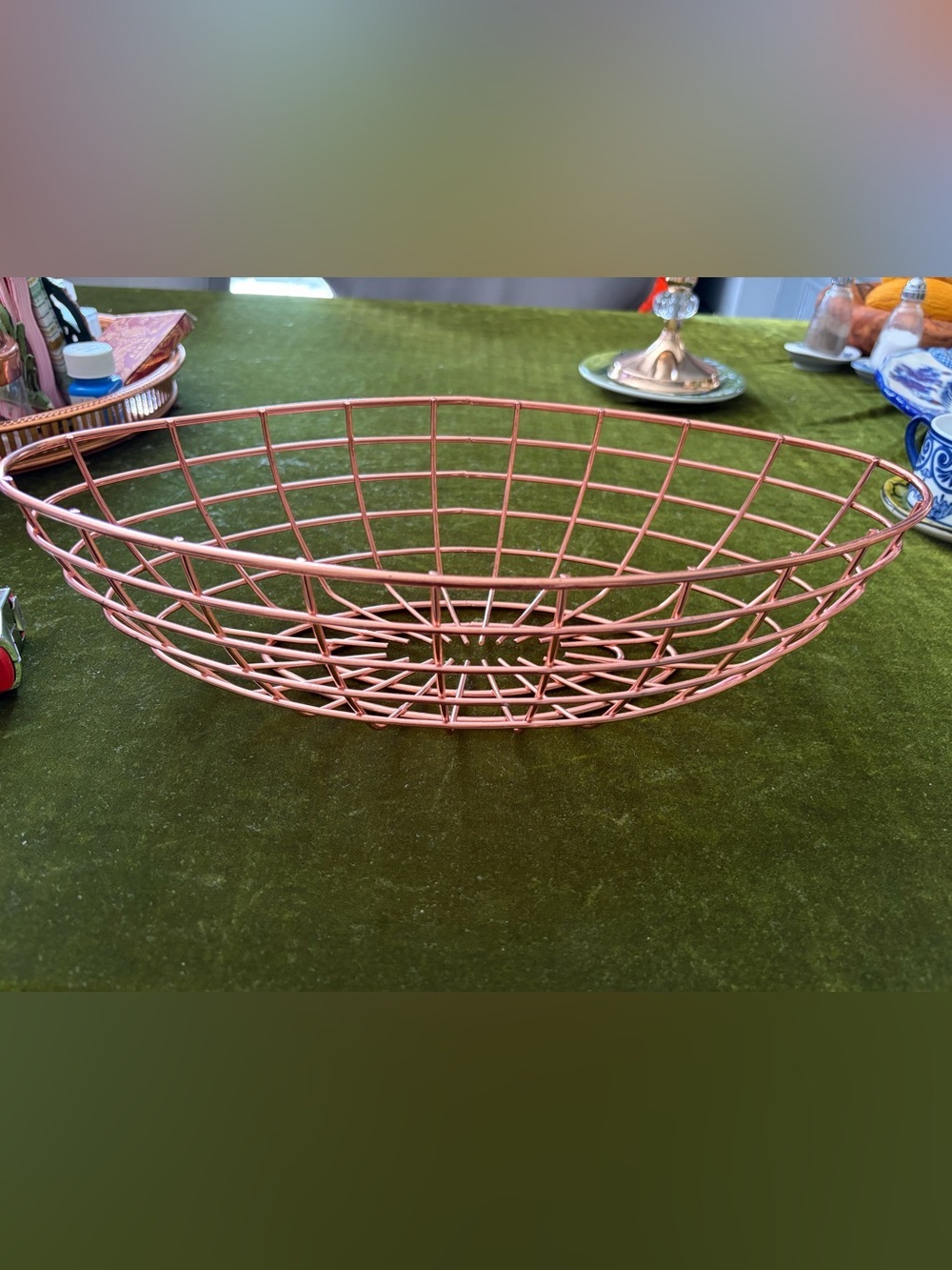 Copper finish Wire Fruit Bowl Basket - Decorative Home Accent